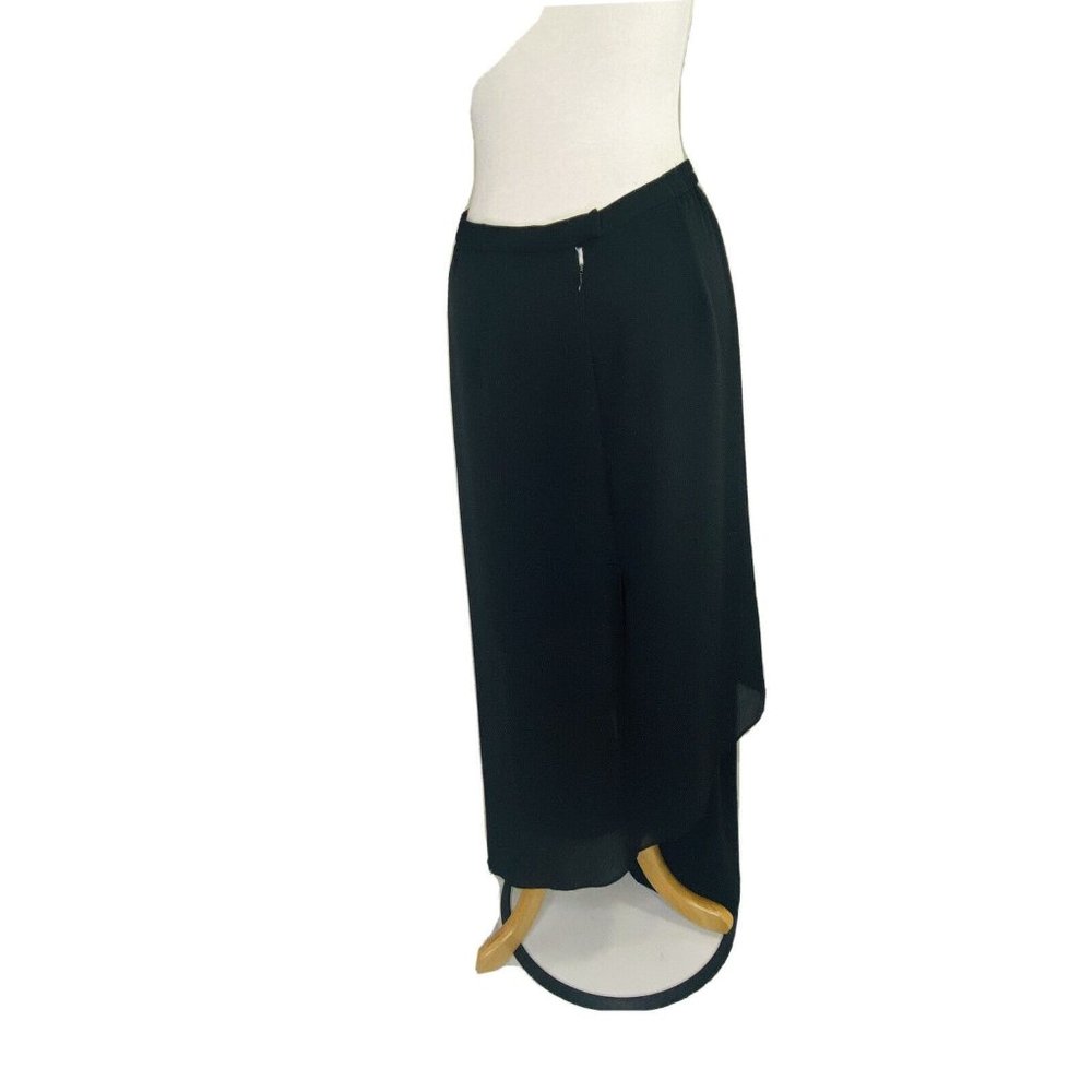 Adrianna Papell Womens Layered Pants Black Size 8 Dress Crepe Wide Stretch $149 - Picture 9 of 12